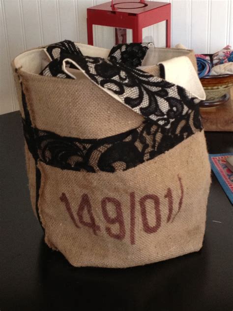 An Upcycled Coffee Bean Sack Coffee Bean Sacks Burlap Bag Reusable