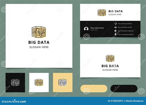 Big Data Logo Design with Editable Slogan. Branding Book and Business Card Template. Stock ...