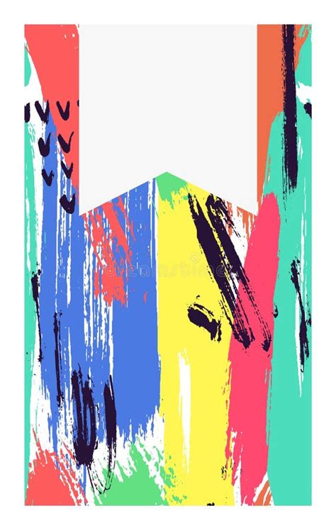 Abstract Colorful Paint Brush Strokes Background Bright Multicolor