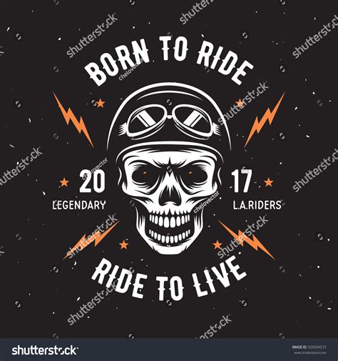 Vintage Motorcycle Tshirt Graphics Born Ride Stock Vector Royalty Free