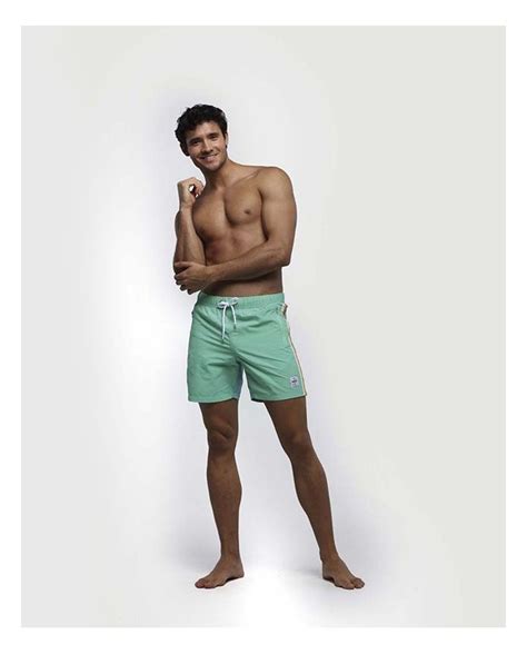 Bañador hombre largo rejilla Retro menta Bikini Bikini