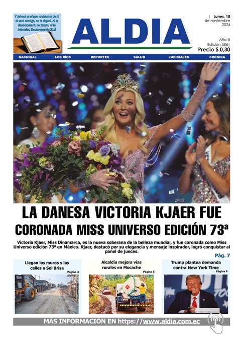 Edici N De Noviembre Dinamarca Se Llev El Miss Universo