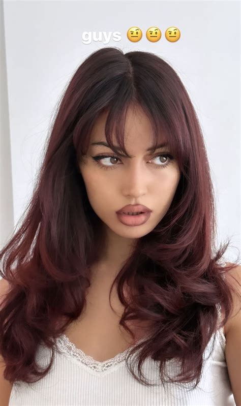 Pin By Tati On H A I R S T Y L E S Wine Hair Red Hair Inspo Wine