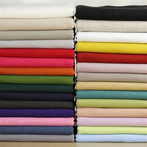 Cm Width Pure Plain Solid Color Linen Cotton Material Bamboo