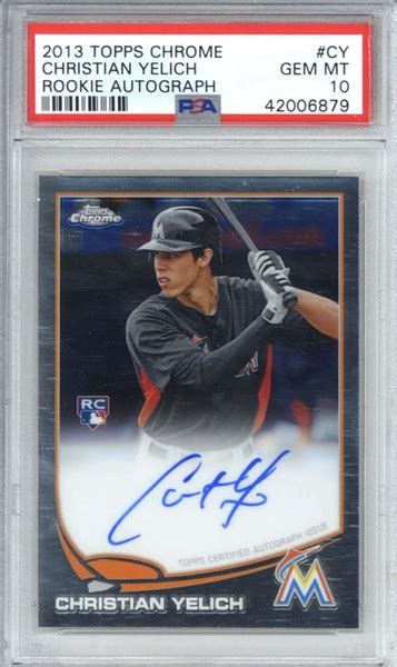 Lot Detail Christian Yelich Signed 2013 Topps Chrome Rookie Card