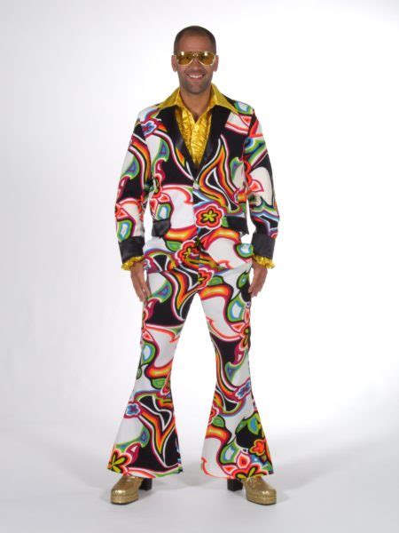 Psychedelic 70s Fancy Dress Mens Suit Disco Costume