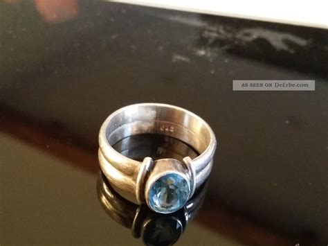 Silberring Mit Aquamarin Goldschmiedearbeit Sterling Ring Edelstein