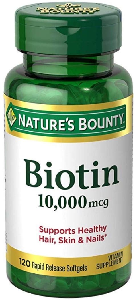 Nature S Bounty Biotin 10 000 Mcg Rapid Release Softgels 120 Ea Pack Of 2