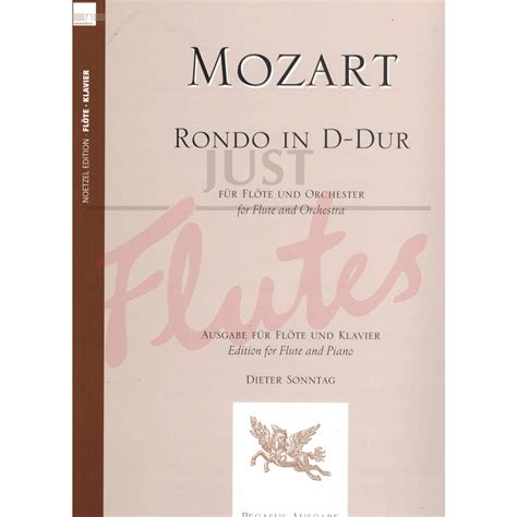 Rondo In D Major For Flute And Piano K184 W A Mozart Just Flutes