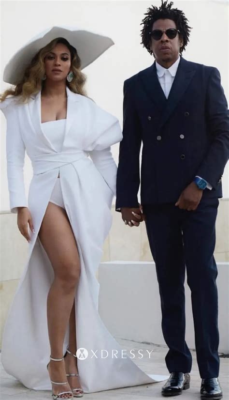 Beyonce Slit White Long Sleeve Dress 2019 NAACP - Xdressy