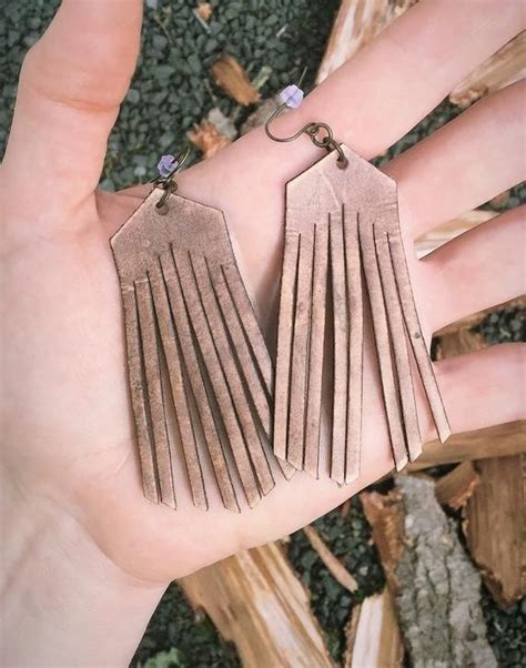 Handcrafted Mini Fringe Leather Fringe Earrings