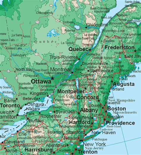 Northeast Map Regional City