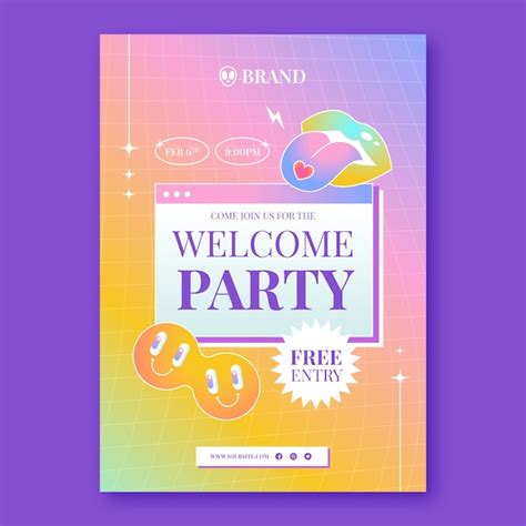 Premium Vector Gradient Welcome Party Poster Template