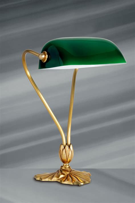 Nymphéa lampe de bureau de bibliothèque américaine dorée Lucien Gau