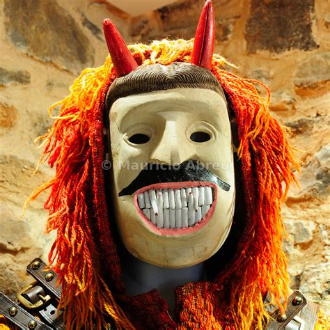 Images of Portugal Traditional carnival wooden mask of Grijó de