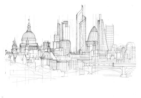 Dallas Skyline Sketch at PaintingValley.com | Explore collection of ...