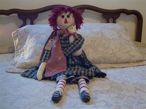 Primitive Raggedy Ann Doll Rag Doll Annie Primitive Doll Etsy