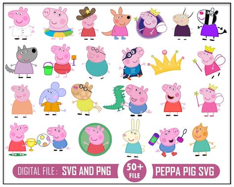 New Peppa Pig Svg Bundle Layered Svg Layered And Instant Downloadable