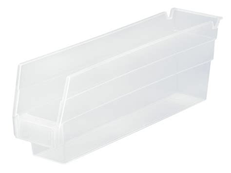 Nesting Clear Plastic Shelf Bin Qsb100cl 11 58 X 2 34 X 4