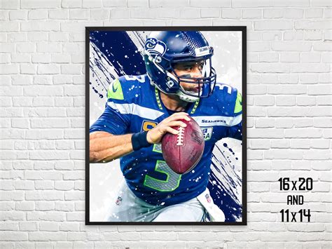 Russell Wilson Seattle Seahawks Poster Print Sports Art | Etsy