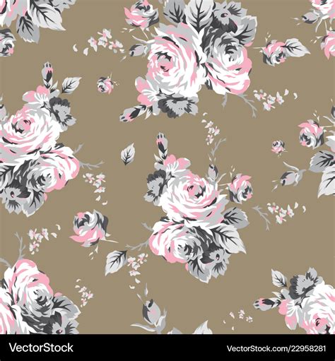 Shabby Chic Vintage Roses Seamless Pattern Vector Image