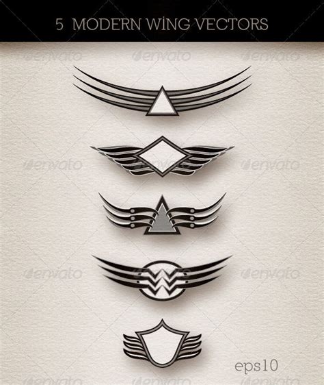 Wings Insignia Modern Abstract Style Abstract Styles Vector Design