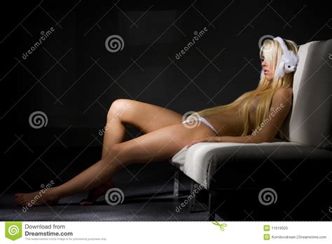 Topless Blonde In Dark Room Stock Image Image Of Luscious Blond