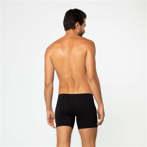 Cueca Boxer Long Cotton Preto Trave Underwear Cuecas Modernas E