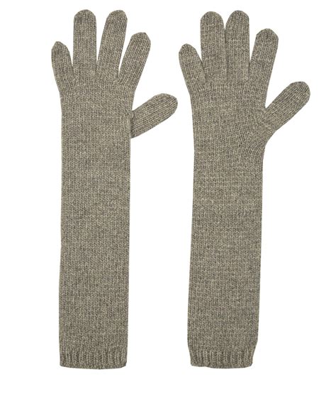 Lyst Johnstons Grey Long Length Cashmere Gloves In Gray