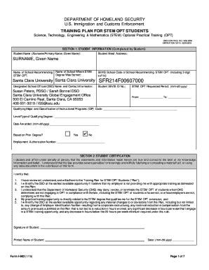 Fillable Online Scu TRAINING PLAN FOR STEM OPT STUDENTS Scu Fax Email