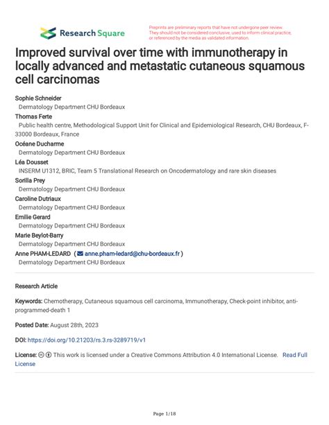 PDF Improved Survival Over Time With Immunotherapy In Locally