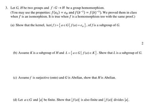 Solved Let G H Be Two Groups And F G H Be A Group Chegg