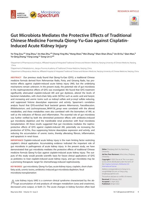 PDF Gut Microbiota Mediates The Protective Effects Of Traditional