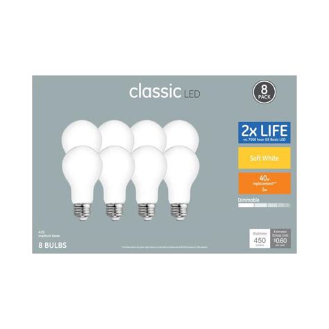 Ge Classic Watt Eq A Soft White Dimmable Led Light Bulb Pack