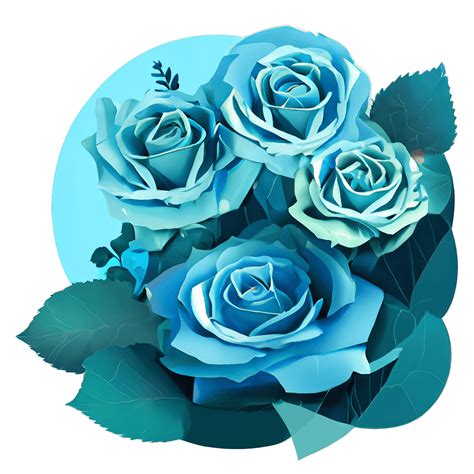 Beautiful Aqua Rose Bouquet · Creative Fabrica