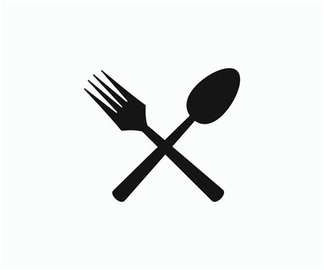 Fork And Spoon Isolated Vector Sign Symbol Silhouette Spoon And Fork