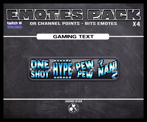 Pack Emotes Texte Ice Blue Twitch Discord Etsy