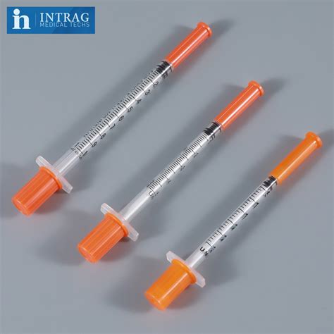 Disposable Insulin Syringe With Fixed Needle G Orange Caps With Ce