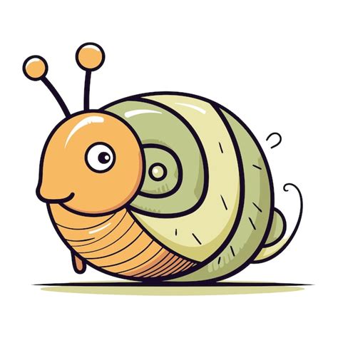 Lindo Caracol De Dibujos Animados Ilustraci N Vectorial Aislada En