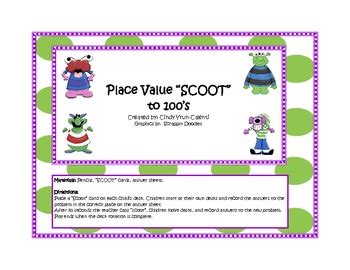 Place Value Scoot To The 100 S By Cindy Calenti TPT