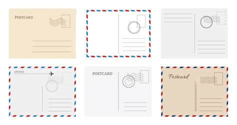 Blank Stamps Set Post Edge Square Vector Post Edge Square Png And