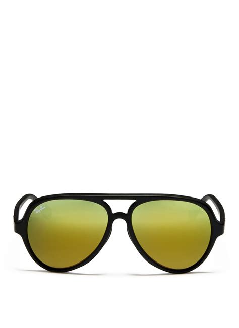 Ray Ban Matte Plastic Aviator Sunglasses In Metallic For Men Lyst