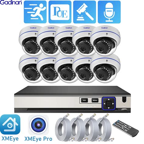 Gadinan K Poe Ch Nvr Kit Mp Security Vandalproof Dome Camera System