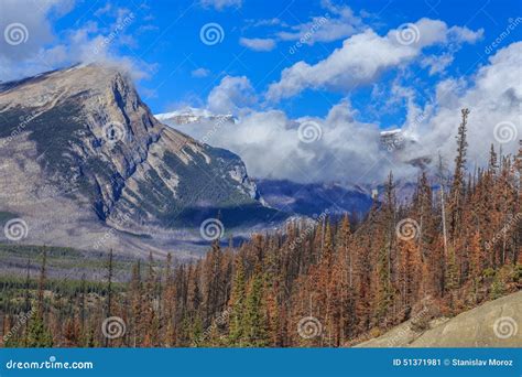 Mountain Peaks Of Canada Stock Image Image Of Blue Rocky 51371981