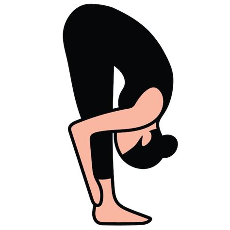 Mujer De Yoga En Imagen Vectorial De Pose De Plegado Hacia Adelante