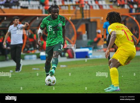 Abidjan Cote D Ivoire February Simon Moses Of Nigeria During The