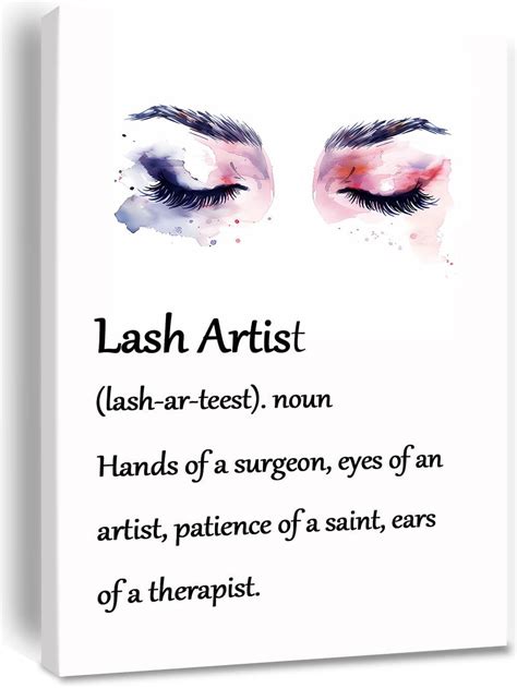 Amazon Lash Artist Definition Poster Salon Eyelashes Canvas Lash