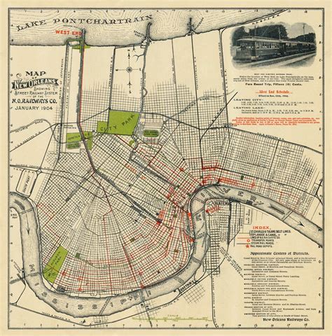 New Orleans map Old map of New Orleans showing railway | Etsy