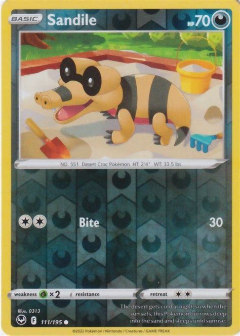 Sandile Reverse Pokemon Enkeltkort Fra Swsh Silver Tempest