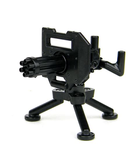 Minigun with Tripod Mount Machine Gun compatible w/ brick minifigures